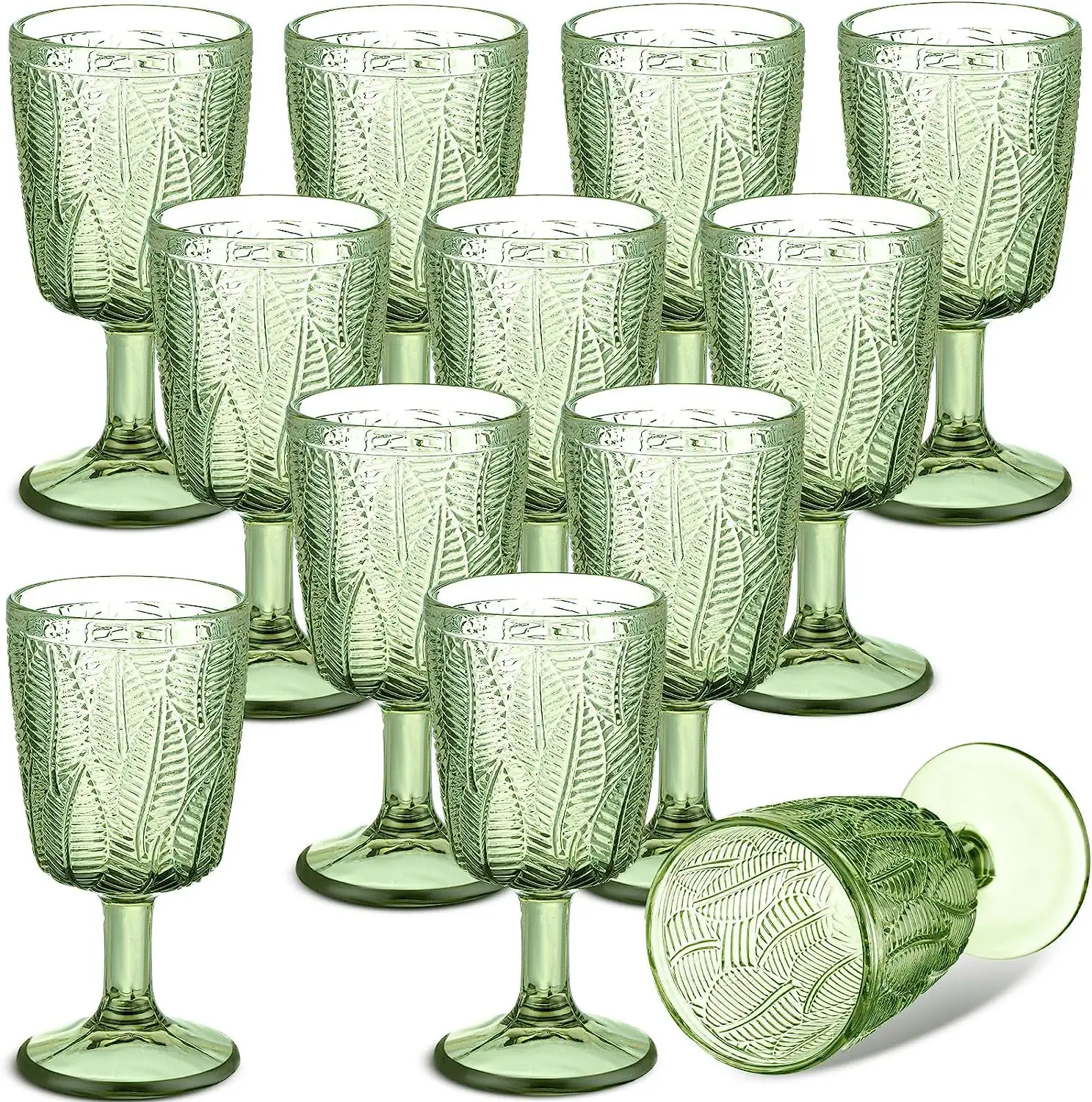 Vasos promocionales Patrón en relieve único Cristalería de tallo transparente alto Fiesta de bodas Bar Copas para beber Diamante azul