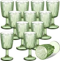 Verres promotionnels Motif en relief unique Verrerie à tige claire haute Bar de fête de mariage Tasses à boire Bleu diamant