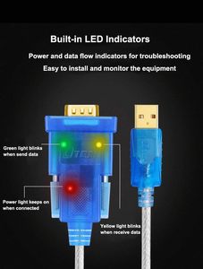 สายอะแดปเตอร์พอร์ต USB 2.0 ถึง <span class=keywords><strong>RS232</strong></span> DB9 ยาว 10 ฟุต พร้อมชิปเซ็ต FTDI รองรับ Windows 11 10 8 7 และ Mac Linux - Product Image 2