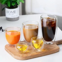 Beeman Isolierter Doppelwandiger Glasbecher Transparent Hitze- & Kältebeständig mit Individuellem Logo Eiförmige Kaffeetassen Trinkgeschirr