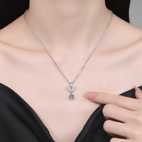 Collier Moissanite en argent sterling S925 haut de gamme Original Cross-Border Mini Shell Pearl Butterfly Design Versatile Luxury