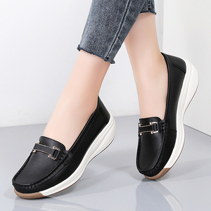 Mocassins Oxford beiges pour femmes, grandes tailles, chaussures habillées à enfiler, antidérapantes, légères, pour l'été, emballage en boîte disponible - Product Image 4