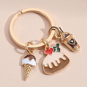 เคลือบลายการ์ตูน<span class=keywords><strong>เค้ก</strong></span>บาแกตต์เฟรนช์ฟรายส์โคล่าสไปรท์<span class=keywords><strong>ชีส</strong></span>แซนวิชโดนัทน้ำแข็งแฮมเบอร์เกอร์ฮอทด็อกกาแฟพวงกุญแจ - Product Image 1