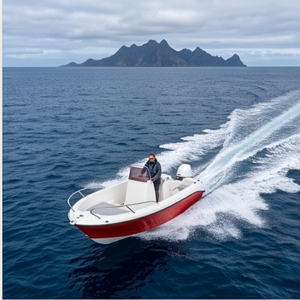 Bateau de pêche côtière à console centrale en fibre de verre Chaser 500 5m pour moteur hors-bord 90HP, coque en V profond, homologué CE - Product Image 1