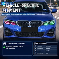 Panneau LED Angel Eyes RGBW commandé par application Bluetooth pour BMW Série 3 G20 320i 325i 330i 2019-2022, phare LED Angel Eye