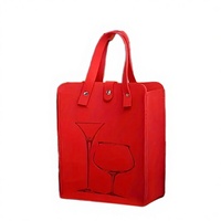 Sac à vin double en feutre durable 11 - Élégant, pliable, classique, pour le transport, le rangement et l'emballage cadeau du vin