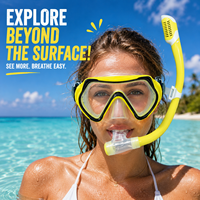 Ensemble de plongée avec tuba pour adultes, masque panoramique anti-buée avec tuba à embout sec pour femmes, plage, natation, voyage