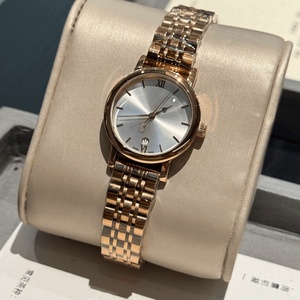 Womens Minimalist Analog <b>Watch</b> with Polished Two Tone Metal Band Brushed Silver Dial Date Feature Elegant Slim Longinesing - Product Image 2