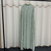Robe de soirée longue pour femme, style cape, ornée de perles et de paillettes, de luxe léger, pour le commerce transfrontalier et l'industrie lourde, idéale pour les banquets et les fêtes