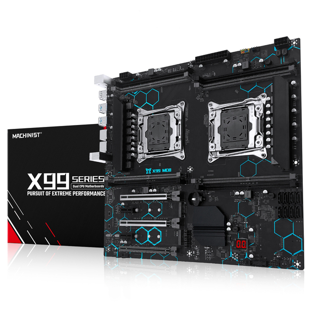 MACHINIST X99 MD8 Dual CPU Motherboard Kit LGA2011 3 DDR4 8 Slots 256GB RAM C612 Chipset Server
