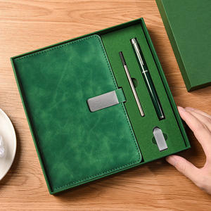 Juego de Regalo de Cuaderno de Cuero A5 Lx-1588, Encuadernación Perfecta Inalámbrica, Impresión Digital Personalizada, para Negocios, Oficina, Promocional - Product Image 1