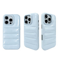 Glow Glossy Quilted Phone Case 3D Raised Channel Texture Shockproof Protective Cover for iPhone 18/17/16/15