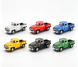 Modellino in Scala 1:36 di Pickup Vintage in Lega, con Porte e Cofano Apribili, Classico <span class=keywords><strong>Camion</strong></span> Retrò a Frizione - Product Image 3