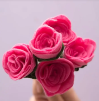 Bouquet de fleurs en feutre fait main de forme personnalisée, fleurs préservées, cadeau pour la Saint-Valentin, anniversaire