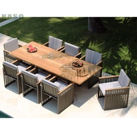Grande table banc chaises de plage transats aluminium teck ensemble de tables à manger meubles de jardin cadre balcon ensemble de chaises d'extérieur