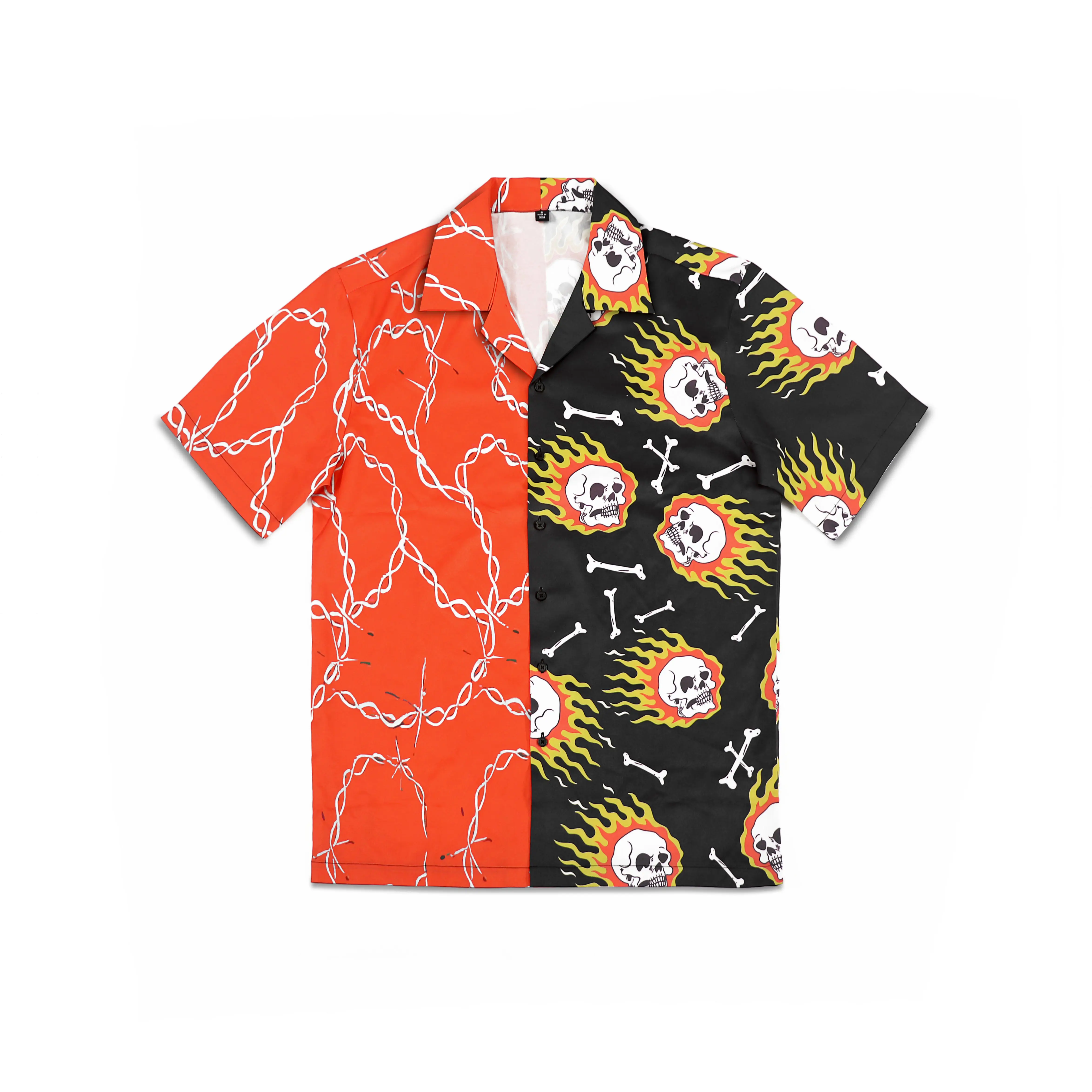 Custom designer Funky dry quick breathable stretch plus size all over print casual hawaiian short sleeve men's hawaiian shirt
