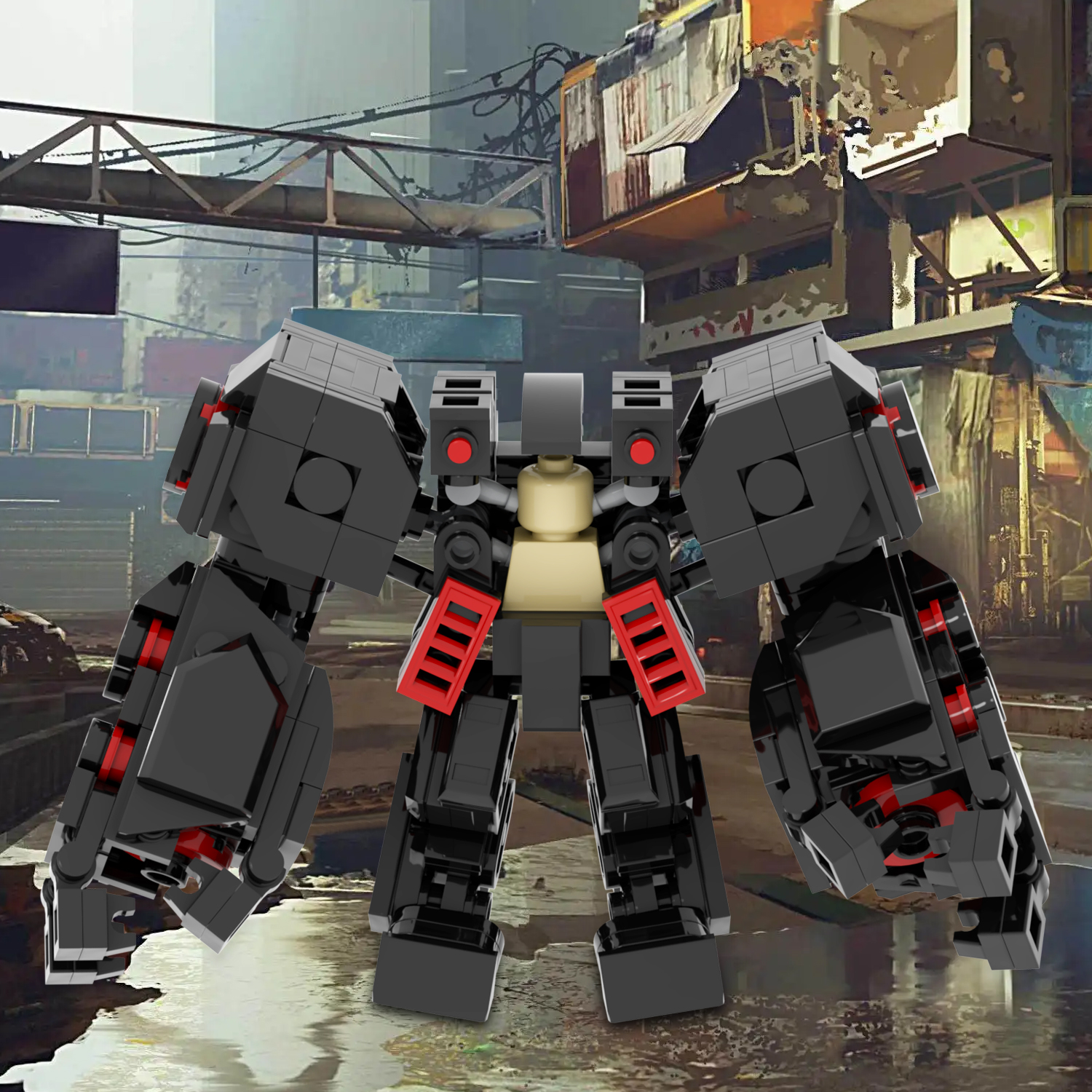 MOC1130 Game Series - David Cyborg Cyberpunk Heavy Mech Figure