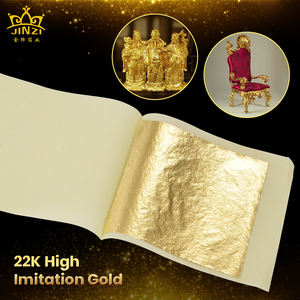 Cinese Private Label alta qualità <span class=keywords><strong>22K</strong></span> alta imitazione foglia d'oro foglio per la resina artigianato mobili doratura - Product Image 1