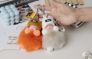 Porte-clés en peluche doux et moelleux avec boule de fourrure pour bébé, breloque de sac, cadeau idéal pour filles - Grande Vente - Product Image 2