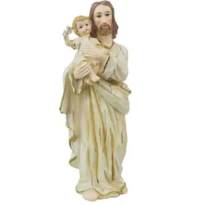 Fatto a mano in resina statua di Gesù in possesso di un bambino