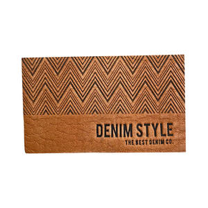 Logotipo de lujo personalizado Rectangular Cosido <span class=keywords><strong>Jeans</strong></span> marrones Etiqueta de cuero en relieve LOGO 3D Parche de cuero PU grabado para <span class=keywords><strong>Jeans</strong></span>/sombreros - Product Image 4