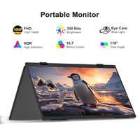 Moniteur de voyage 15.6 pouces 1080P FHD béquille intégrée double moniteur USB HD moniteur externe de jeu pour ordinateur portable