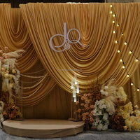 Rideau de fond de scène de mariage Muwei en soie glacée, draperie décorative ondulée pour plafond