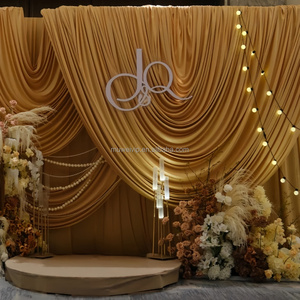 Rideau de fond de scène de mariage Muwei en soie glacée, draperie décorative ondulée pour plafond - Product Image 2