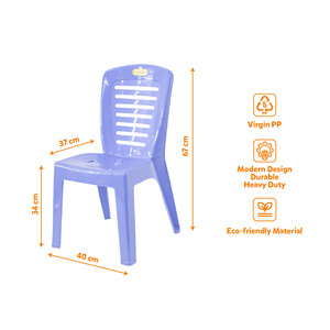 Modern PP Plastic Dining Chair 40x37x34/67cm Lightweight Durable 9-Slat Back Gym & Home Use - Product Image 2