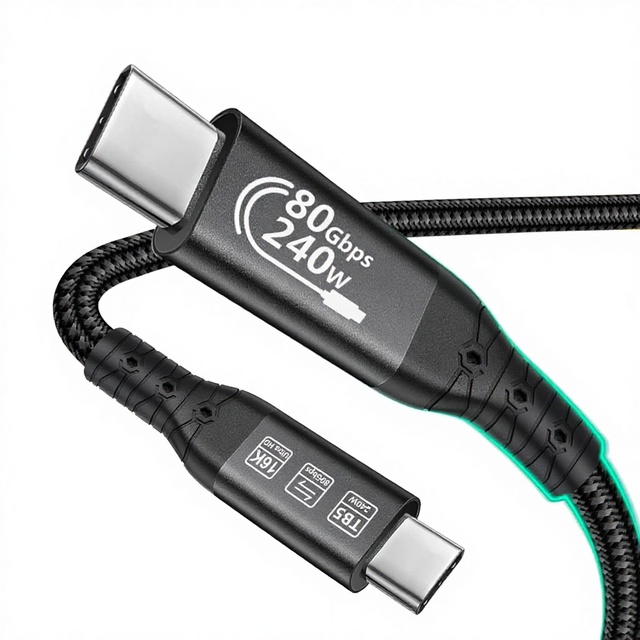 Thunderbolt 5 Cable USB 4, USB-C up to 120Gbps,240W PD3.1 Fast Charging,80Gbps Data Transfer,Compatible for Ultra MacBook Pro