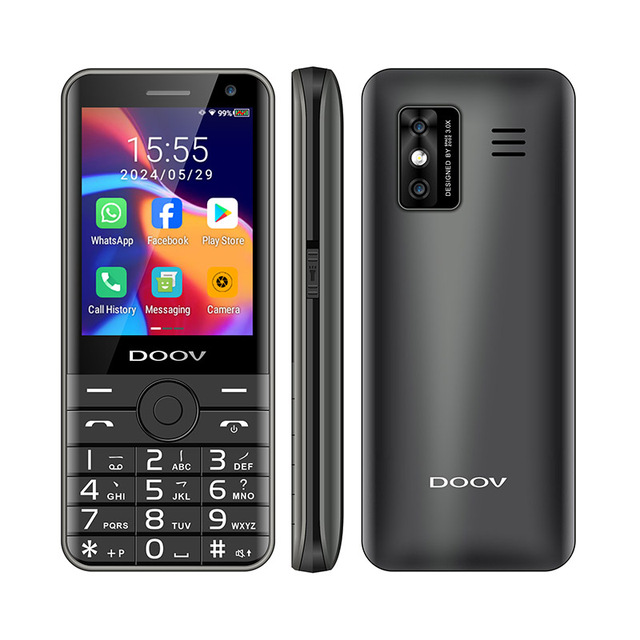 DOOV R17 PRO 2.8 Inch Touch Screen 4G Dual SIM Card WiFi Android Keypad Phone Spanish German Languages Removable Battery 2MP