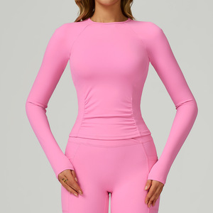 XW-ECX2030 Ropa Deportiva de Gimnasio, Ropa de Yoga Elástica y Ajustada, Camiseta Deportiva Cómoda de <span class=keywords><strong>Manga</strong></span> <span class=keywords><strong>Larga</strong></span> para Correr - Product Image 1