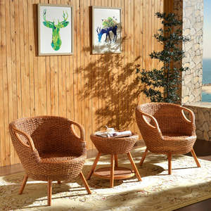 Sillas tejidas Teng de plástico de ratán de ocio para jardín al aire libre de estilo chino - Product Image 3