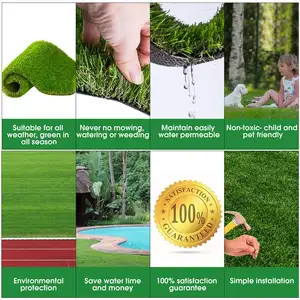 Tapete sintético para gramado, 10mm 20mm 30mm 40mm 50mm grama artificial para futebol, golfe, esporte, academia, futebol, casa ao ar livre gramado pátio decoração
