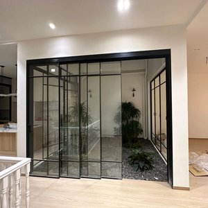 <span class=keywords><strong>Porta</strong></span> Scorrevole Panoramica in Alluminio e Vetro Senza Telaio, Insonorizzata, con Profilo Sottile, Moderna e di Alta Qualità <span class=keywords><strong>per</strong></span> Uso Residenziale e Commerciale - Product Image 1