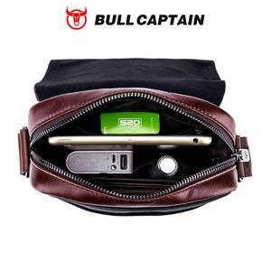 กระเป๋าหนังแท้ BULLCAPTAIN รุ่นคลาสสิค ดีไซน์แบบสะพายข้าง กันน้ำ  รับทำโลโก้ตามสั่ง  กระเป๋าผู้ชาย  OEM ODM - Product Image 4