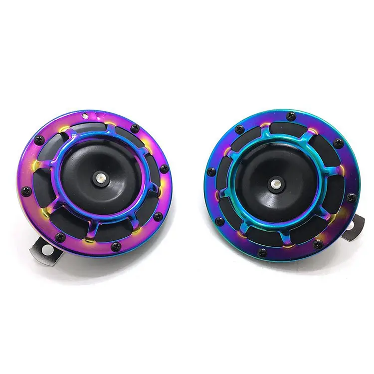 1pair Auto Car Horn 12v 24V Disc Electric Car Grille Horn 335HZ/400HZ Super Loud Blast Tone High Tone Dual and Low Metal 12v,12v