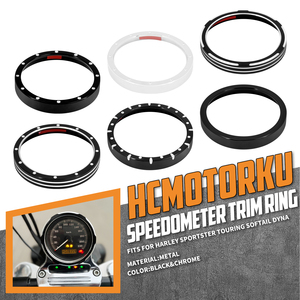 Garniture de compteur de vitesse de <span class=keywords><strong>moto</strong></span> noir/chrome pour Harley Sportster XL 883 1200 Dyna Street Bob Touring Trike - Product Image 2