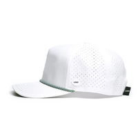 Casquette de golf en cuir imperméable blanc avec porte-tee, clip magnétique pour balles, perforée, performance, pour hommes, Gorras