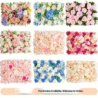 Parete di fiori artificiali fai da te in plastica, con rose verdi, per matrimoni, decorazione all'ingrosso per pareti floreali