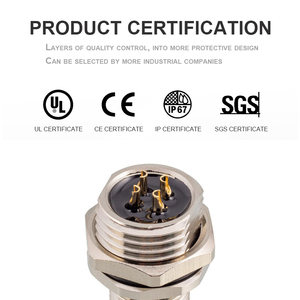 M12 Bảng điều chỉnh nam nữ kim loại phía trước gắn kết ổ cắm hàn 4 6 8 12 Pin đựng thẳng thông tư kết nối với 30cm dây - Product Image 5