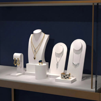 Ensemble de supports de présentation de bijoux en forme de cube pour boucles d'oreilles, colliers, bracelets – Élégant et réglable