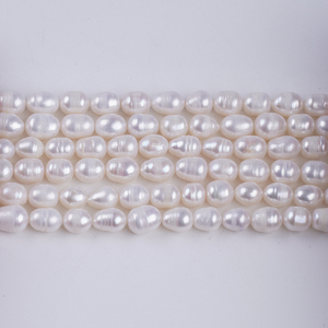 Chaîne de perles d'eau douce blanches de 7-8 mm, perles naturelles en vrac de 15 cm <span class=keywords><strong>pour</strong></span> la fabrication de <span class=keywords><strong>bijoux</strong></span> - Product Image 2