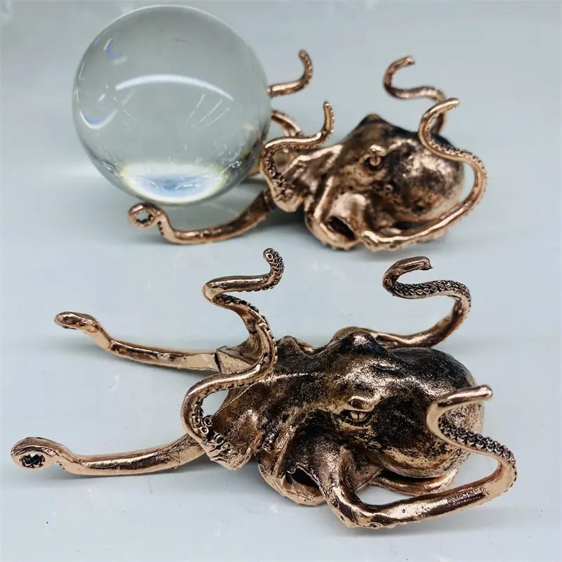 Wholesale Octopus Shape Antique Gold Colored Metal Crystal Ball Holder Stand Sphere Base