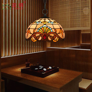 Tiffany European Retro Pendant <b>Light</b> Glass Iron Chandelier For <b>Dining</b> Room Bedroom Bar Cafe - Product Image 3