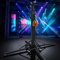 Soporte de Elevación Plegable Portátil de Hierro para Exteriores con Manivela, 6M, con Tirantes de Truss Verticales, para Altavoces Line Array, Capacidad de Carga de 1000kg, Modular