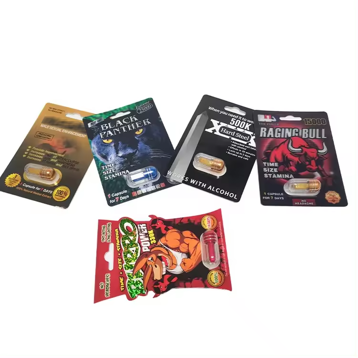 Wholesale Rhino Pills Male Custom Shape Paper Card Display Box Packaging