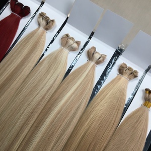 Cabello Humano Virgen Ruso, Tejido a Máquina, Liso y Sedoso # Extensiones de Cabello Tejidas de Color Rubio Claro 60a, con Puntas Gruesas, Sin Caída, Sin Enredos - Product Image 6