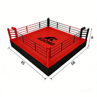 Ring de boxe compétition surélevé, taille personnalisée, plateforme de boxe en toile PVC antidérapante, coins rembourrés, structure en acier, directement de l'usine