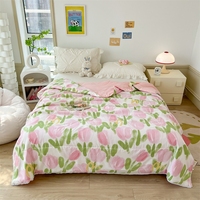 Couette d'été de luxe moderne à bords dentelés - Lavable et durable